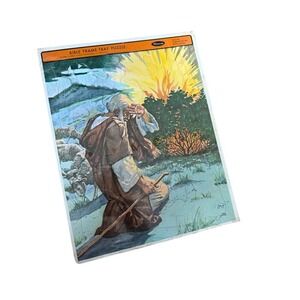 1953 Vintage Whitman Bible Frame Tray Puzzle-Moses/Burning Bush